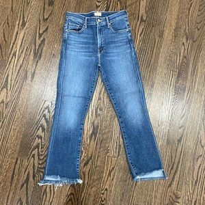 Mother the insider crop step fray size 28.